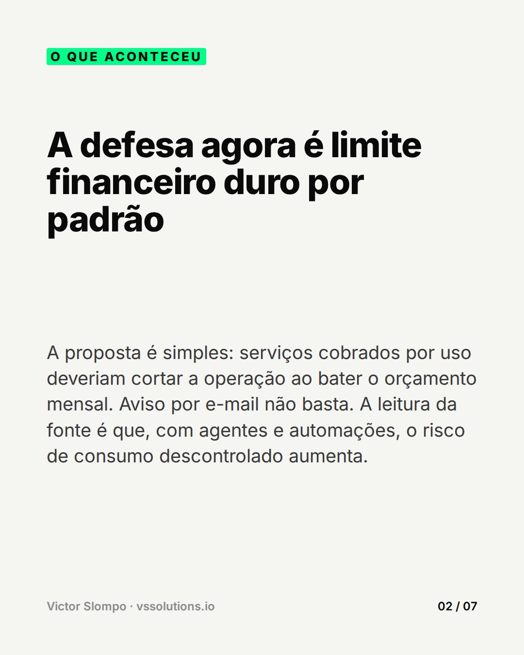 AI without a spending cap becomes an open cash-flow risk (slide 2)