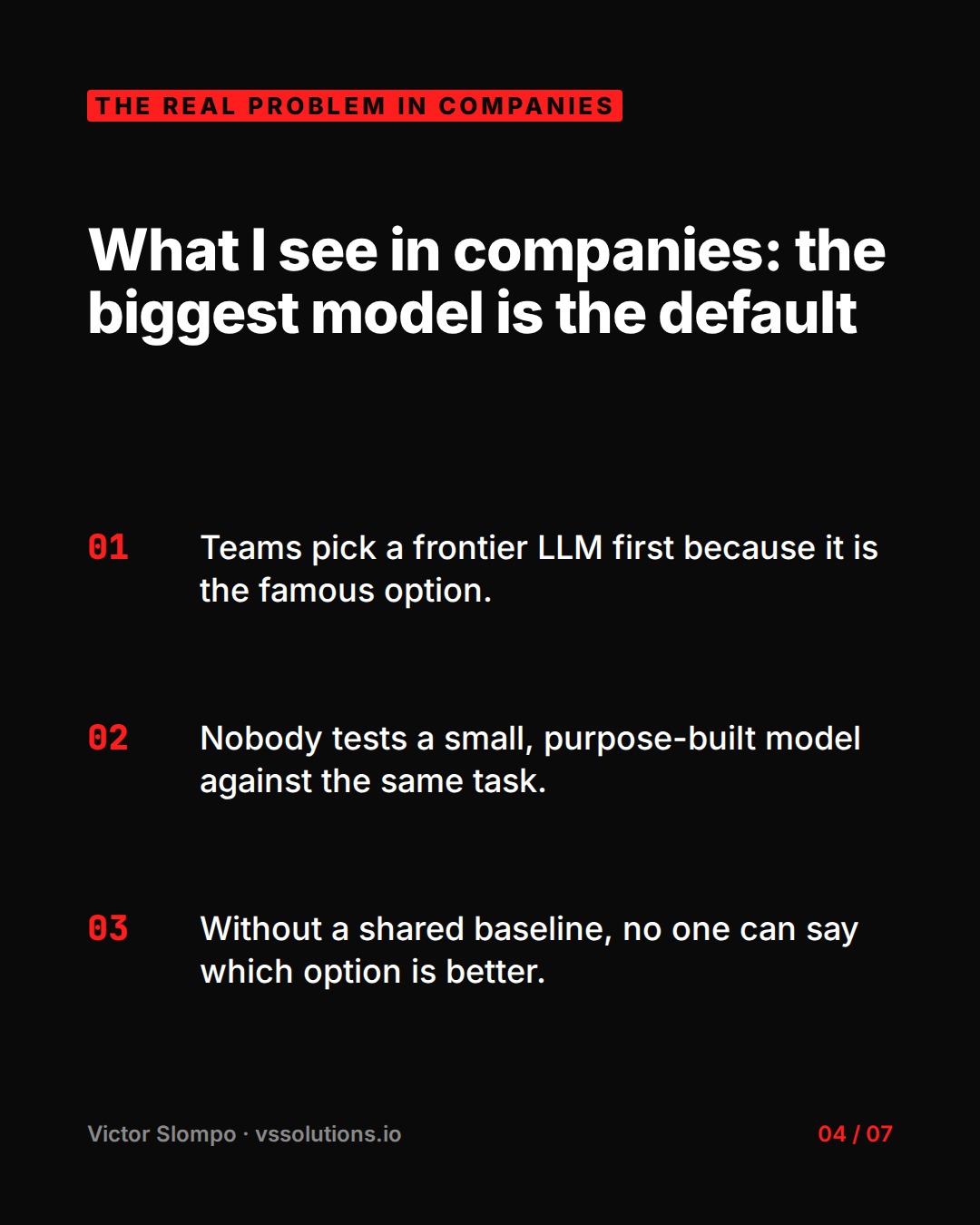 A 10-year-old model beat two frontier LLMs. Same task. (slide 4)