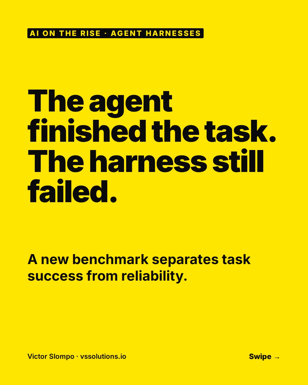 The agent finished the task. The harness still failed. (слайд 1)
