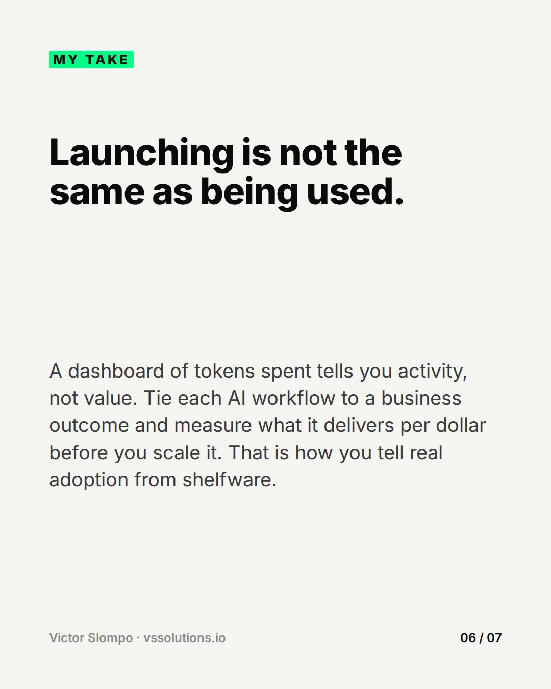 Spending on AI is easy. Knowing what it bought is not. (slide 6)