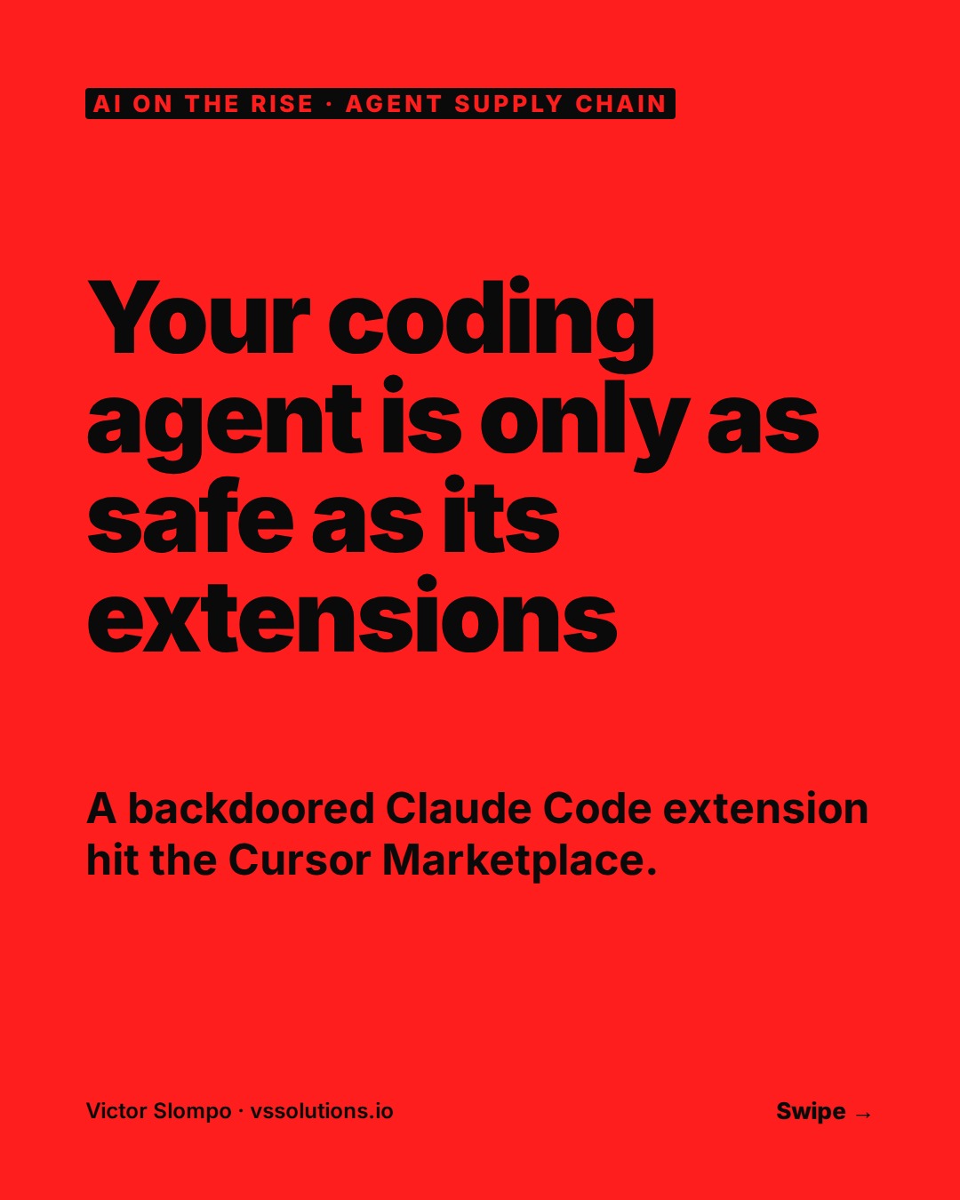 Your coding agent is only as safe as its extensions (slide 1)